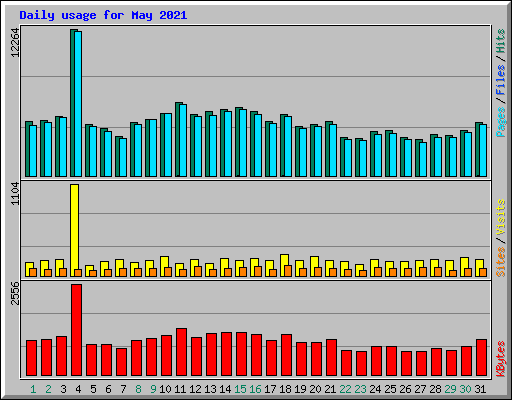 Daily usage for May 2021