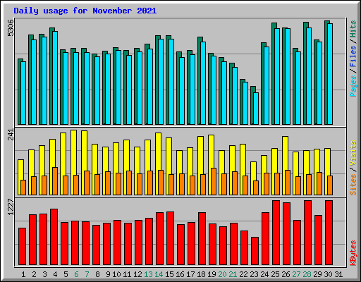 Daily usage for November 2021